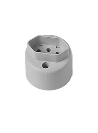 3845 - TOMADA SOBREPOR REDONDA  2P+T 10A 250V