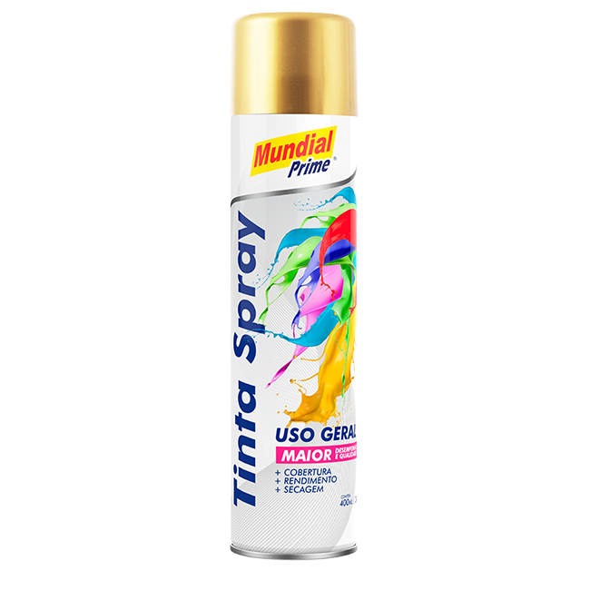 127 - TINTA SPRAY METALICA OURO 400 ML 