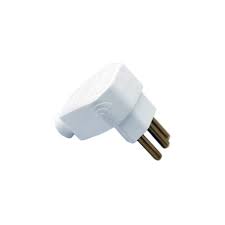 2881 - PLUG MACHO 2P+T 90° BRANCO 10A
