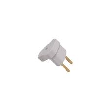 2880 - PLUG MACHO 2P 90° BRANCO 10A