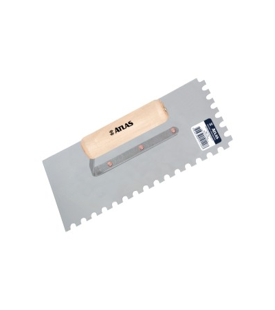 448 - DESEMPENADEIRA DE AÇO DENTADA COM CABO DE MADEIRA  ATLAS 25X12    135
