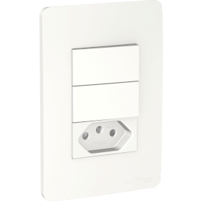 3521 - CONJUNTO ORION 2 INTERRUPTORES SIMPLES + TOMADA 2P+T 10A  S71333104