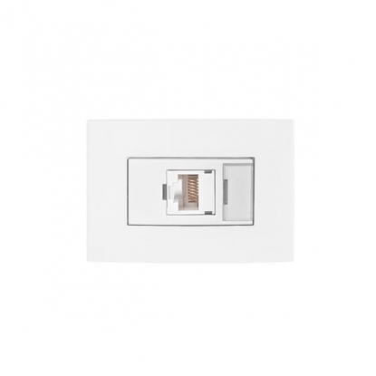 3589 - CONJUNTO 1 TOMADA P/ MOVEL RJ45 BRANCO