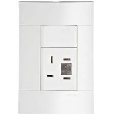 620 - CONJUNTO LUNARE TOMADA 4P PADRAO TELEBRAS COM RJ11 (2 FIOS) PRM43171