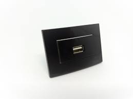 3329 - CONJUNTO 1 TOMADA P/ MOVEL CARREGADOR USB EBONY